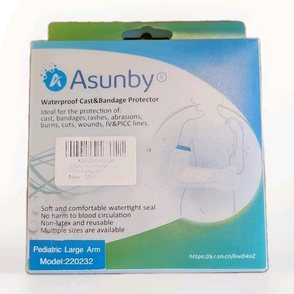 Asunby Pediatric Waterproof Cast & IV PICC Protector Large Arm Model 220232 New